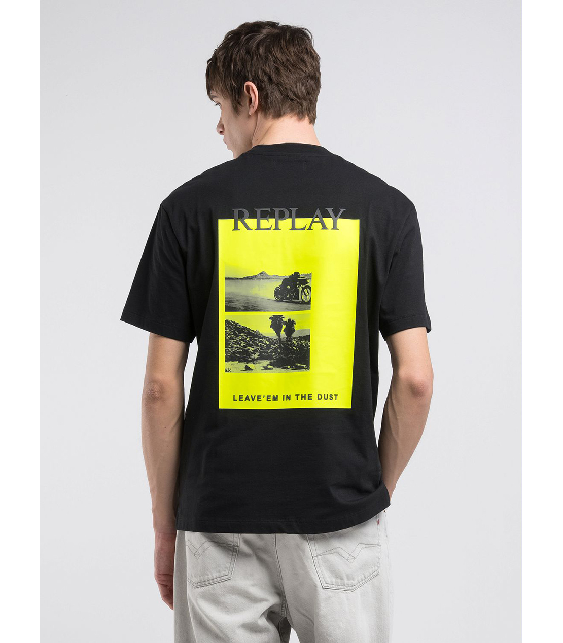 リラックスフィット ベーシックジャ－ジーコットンプリントTシャツ 詳細画像 ブラック 2